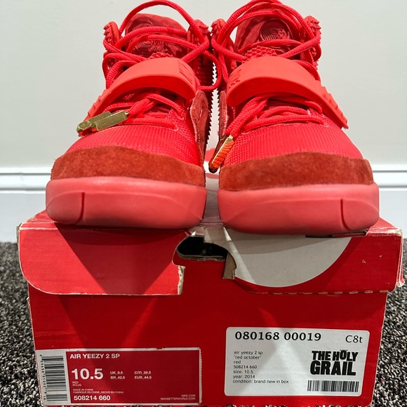 Nike Air Yeezy 2 SP Kanye West Red October Sneakers 2014 - Picture 10 of 15